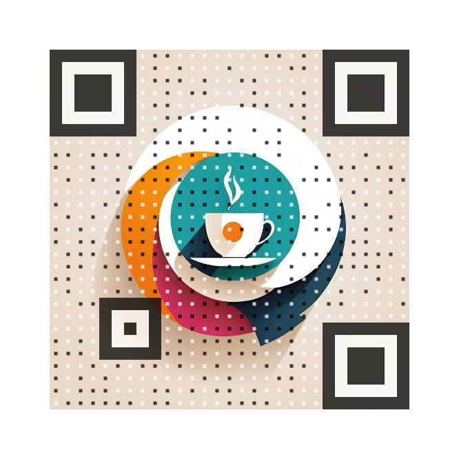 QR code with a full sized logo in the background